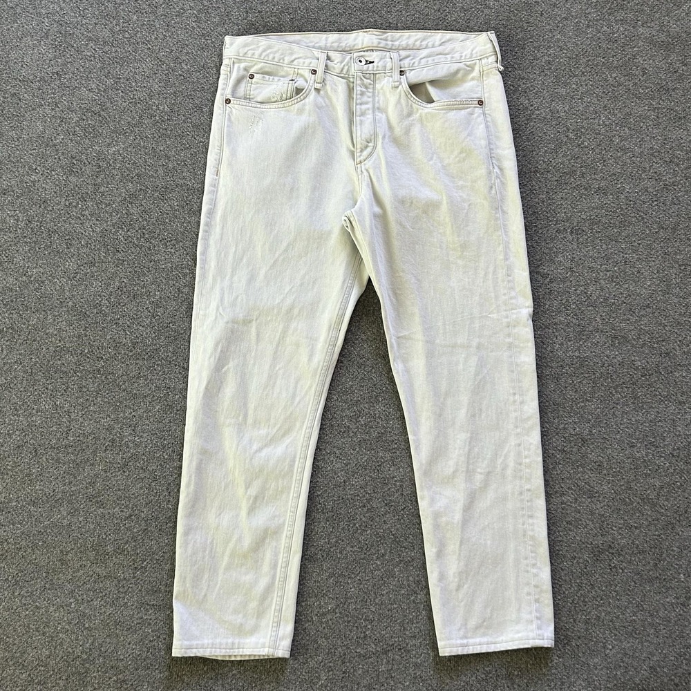 Rag & Bone Jeans Mens 34x30 White Surf City Slim Straight Stretch Denim